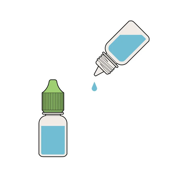 Oog Drop fles isoleren op witte achtergrond vector — Stockvector