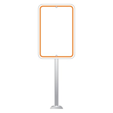 Yol işareti üzerinde beyaz arka plan vektör izole Pano