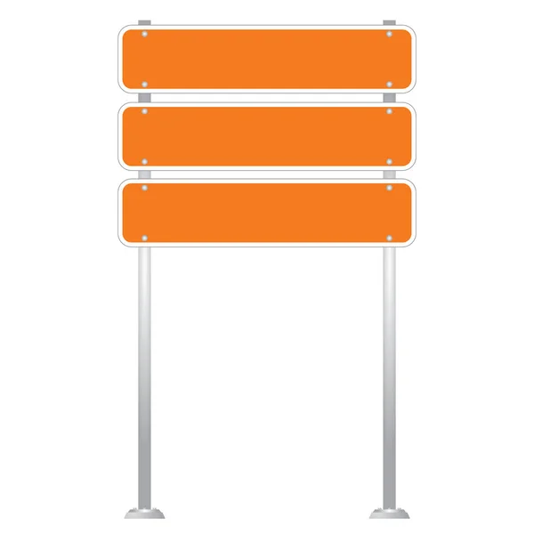 Placa de sinal de estrada em branco isolada no vetor de fundo branco —  Vetores de Stock