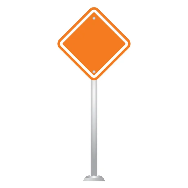 Panneau de signalisation Blank Road isolé sur fond blanc vecteur — Image vectorielle