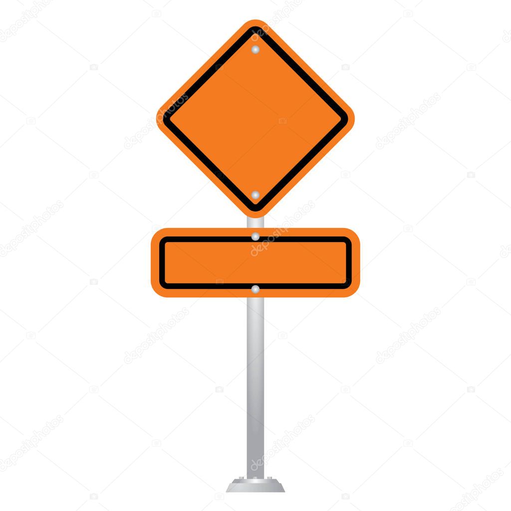 Blank Road Sign Board isolated on white background vector