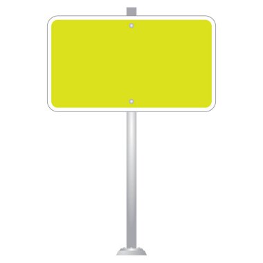 Yol işareti üzerinde beyaz arka plan vektör izole Pano