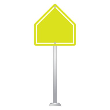 Yol işareti üzerinde beyaz arka plan vektör izole Pano