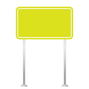 Yol işareti üzerinde beyaz arka plan vektör izole Pano