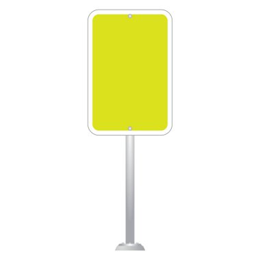 Yol işareti üzerinde beyaz arka plan vektör izole Pano