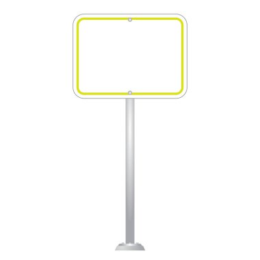 Yol işareti üzerinde beyaz arka plan vektör izole Pano