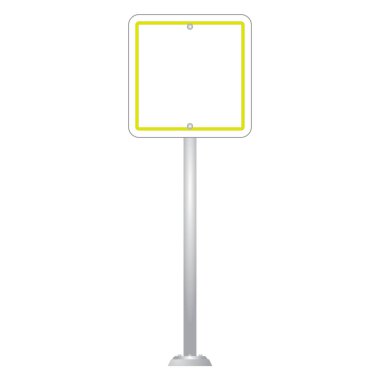 Yol işareti üzerinde beyaz arka plan vektör izole Pano