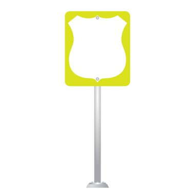 Yol işareti üzerinde beyaz arka plan vektör izole Pano