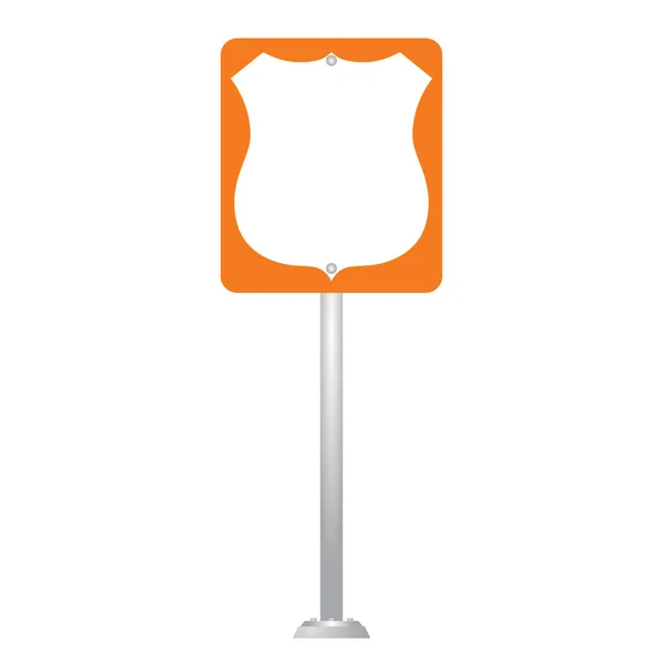 Placa de sinal de estrada em branco isolada no vetor de fundo branco — Vetor de Stock