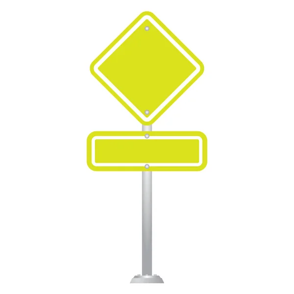 Tablero de señalización de carretera en blanco aislado en vector de fondo blanco — Vector de stock