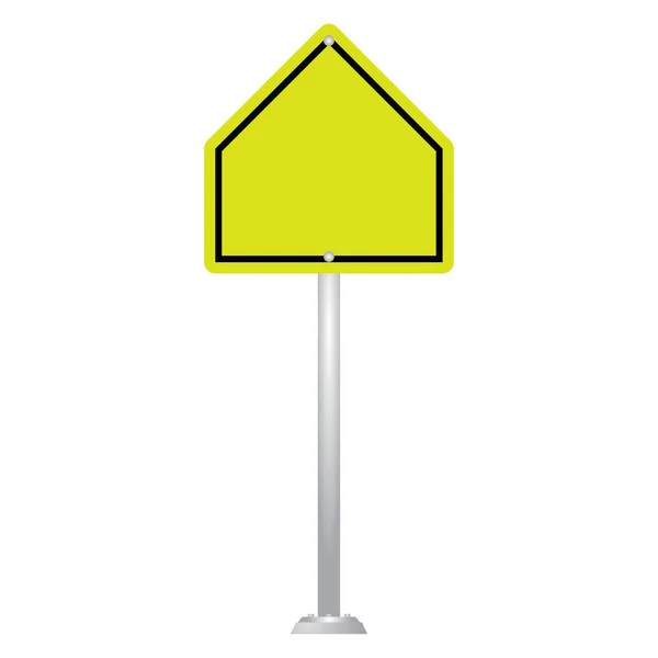 Placa de sinal de estrada em branco isolada no vetor de fundo branco — Vetor de Stock