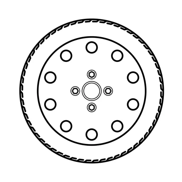 Pneumatici e ruote Vector Illustration — Vettoriale Stock