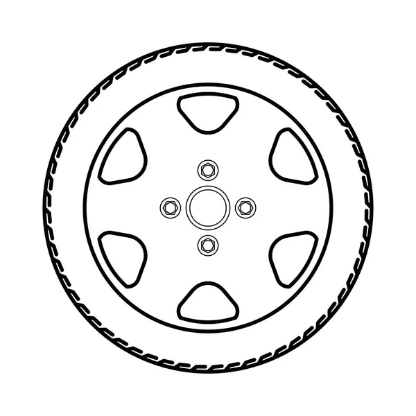 Pneus et roues Illustration vectorielle — Image vectorielle