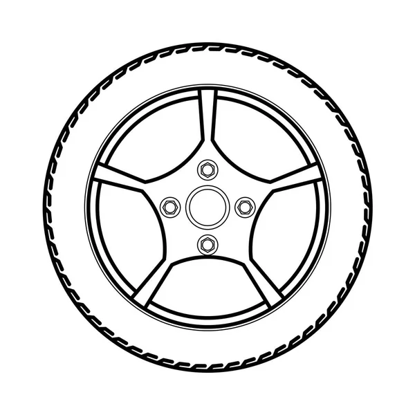 轮胎和轮子矢量图 — 图库矢量图片