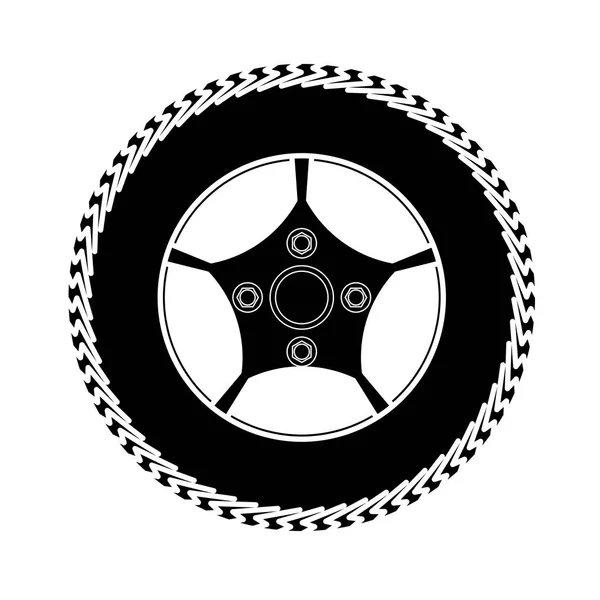 Vektor-Abbildung zu Reifen und Rädern — Stockvektor