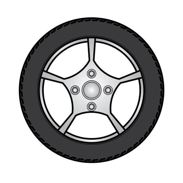 Векторная иллюстрация шин и колес — стоковый вектор