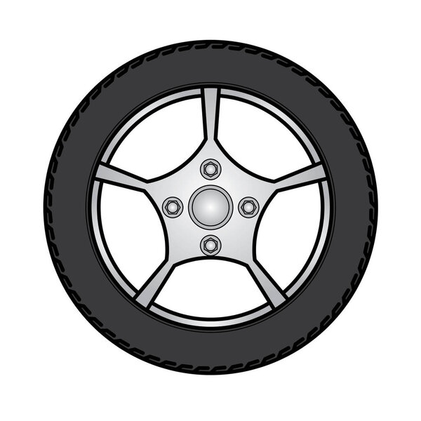 tires and wheels Vector Illustration