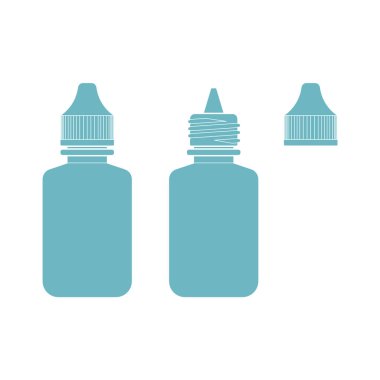 Göz damla şişe izole beyaz arka plan vektör