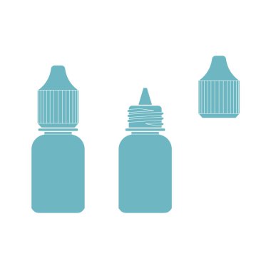 Göz damla şişe izole beyaz arka plan vektör