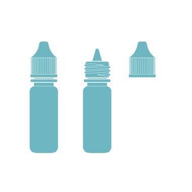 Göz damla şişe izole beyaz arka plan vektör