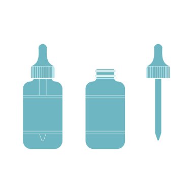 Göz damla şişe izole beyaz arka plan vektör