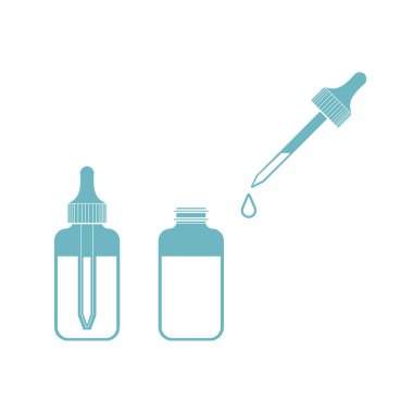 Göz damla şişe izole beyaz arka plan vektör