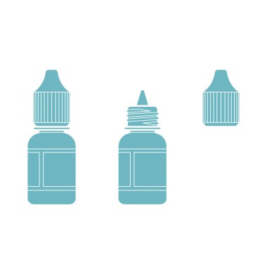 Göz damla şişe izole beyaz arka plan vektör