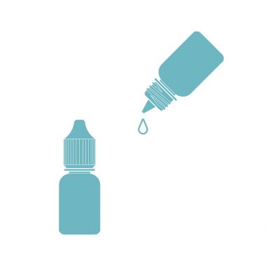 Göz damla şişe izole beyaz arka plan vektör