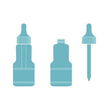 Göz damla şişe izole beyaz arka plan vektör