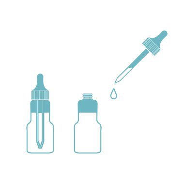 Göz damla şişe izole beyaz arka plan vektör