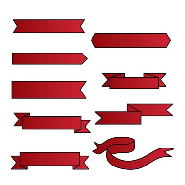 Beyaz arka plan üzerinde şeritler ve etiketleri illüstrasyon vektör