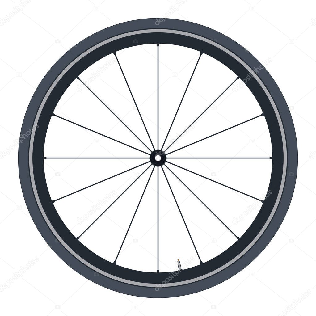 Image of Bike wheel - vector illustration on white background