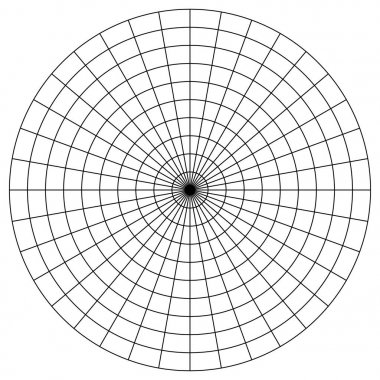 Boş kutup grafik kağıdı - iletki - pasta grafiği vektör 