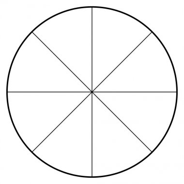 Boş kutup grafik kağıdı - iletki - pasta grafiği vektör 