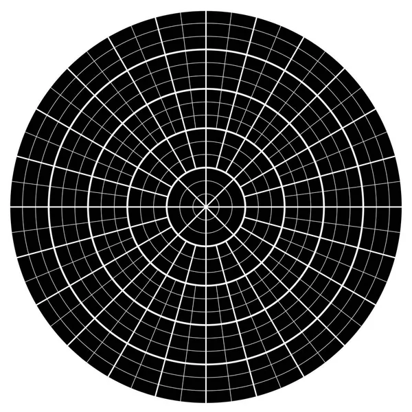 Papel de gráfico polar em branco - transferidor - vector gráfico de tortas — Vetor de Stock