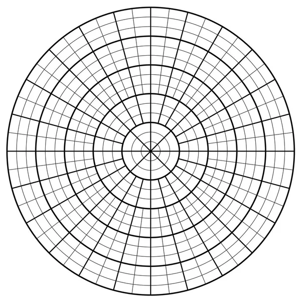 Κενό γράφημα πίτας χαρτί γραφήματος - μοιρογνωμόνιο - πολική διάνυσμα — Διανυσματικό Αρχείο