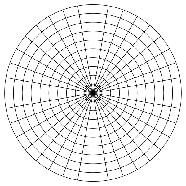 Lege Polar Grafiekpapier - gradenboog - cirkeldiagram vector — Stockvector