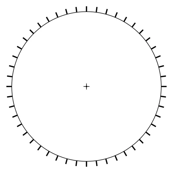 空白の極座標グラフ用紙 - 分度器 - 円グラフ ベクトル — ストックベクタ