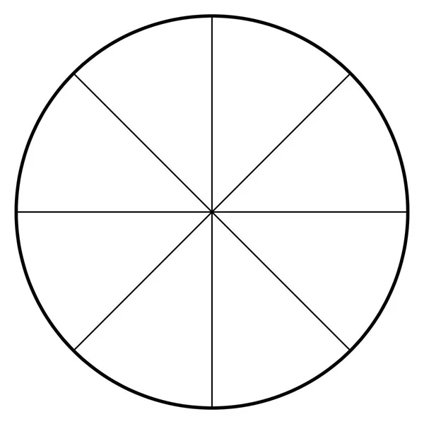 Leeres Polargraphenpapier - Winkelmesser - Kuchendiagramm-Vektor — Stockvektor