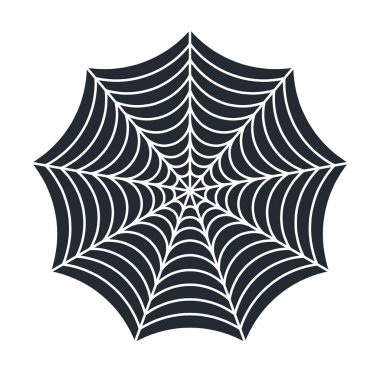 Örümcek web vektör çizim beyaz arka plan üzerinde 