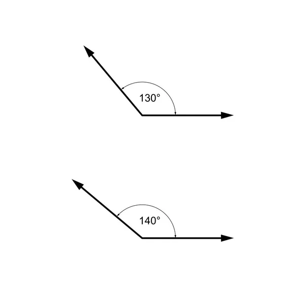 Ângulos em graus, símbolos de sinais matemáticos de geometria — Vetor de Stock