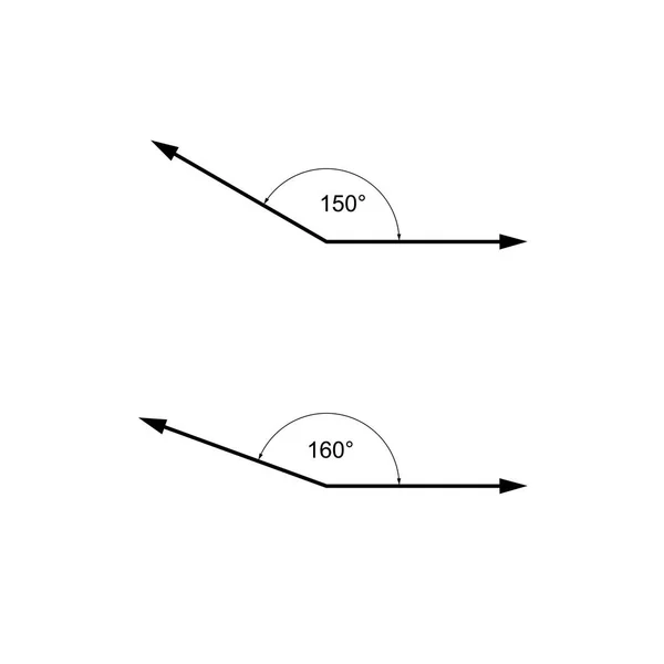 Winkel in Grad, mathematische Zeichen der Geometrie — Stockvektor