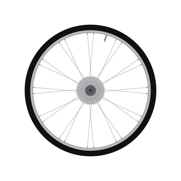 bicycle wheel rear wheel with gear vector