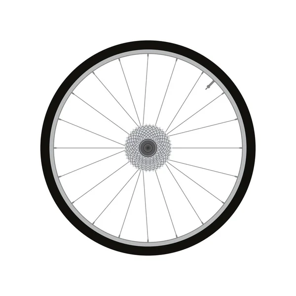自行车车轮后轮与齿轮矢量 — 图库矢量图片