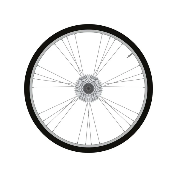 Rueda de bicicleta rueda trasera con vector de engranaje — Archivo Imágenes Vectoriales