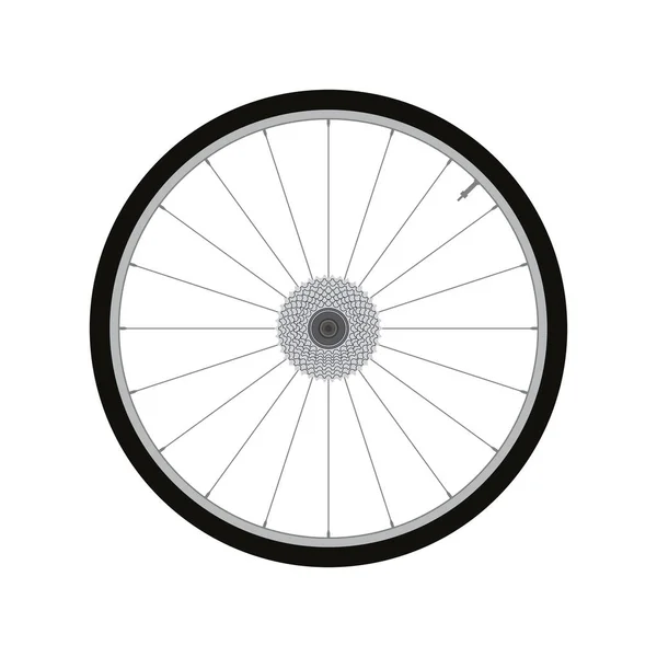 Roue de vélo roue arrière avec vecteur de vitesse — Image vectorielle