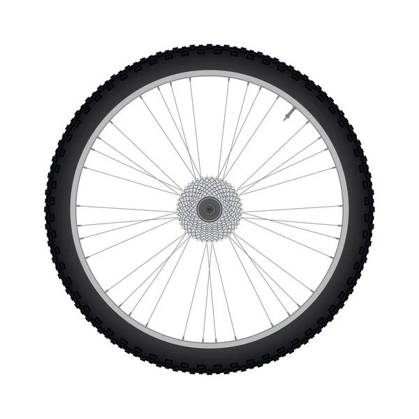Bicycle wheel rear wheel with gear vector — Stock Vector