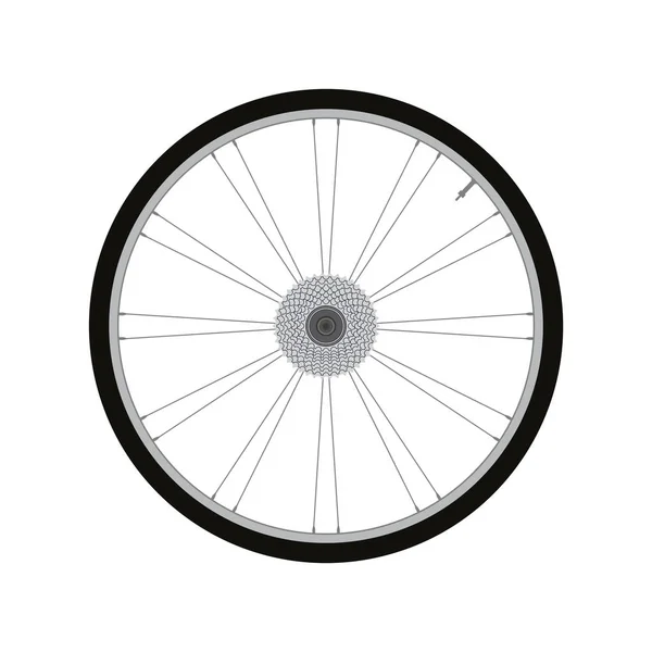 Roda de bicicleta roda traseira com vetor de engrenagem — Vetor de Stock