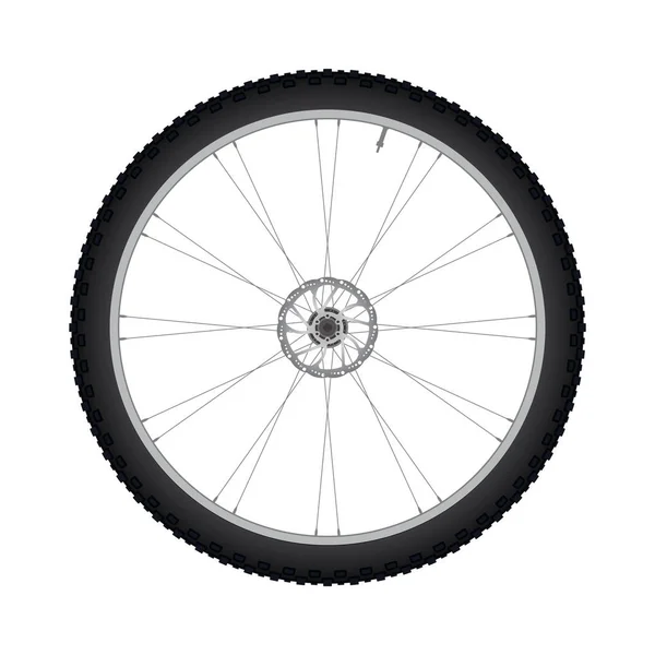 Μπροστινό τροχό του ποδηλάτου με δισκόφρενο διάνυσμα — Διανυσματικό Αρχείο