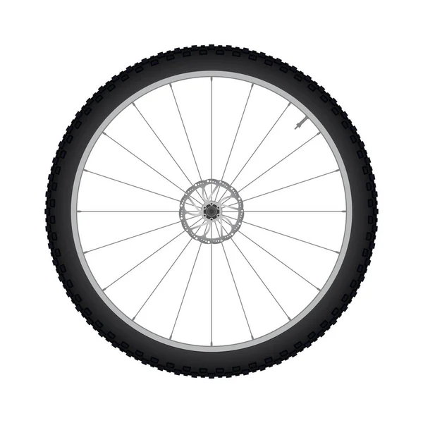 Переднее колесо велосипеда с дисковым тормозом — стоковый вектор